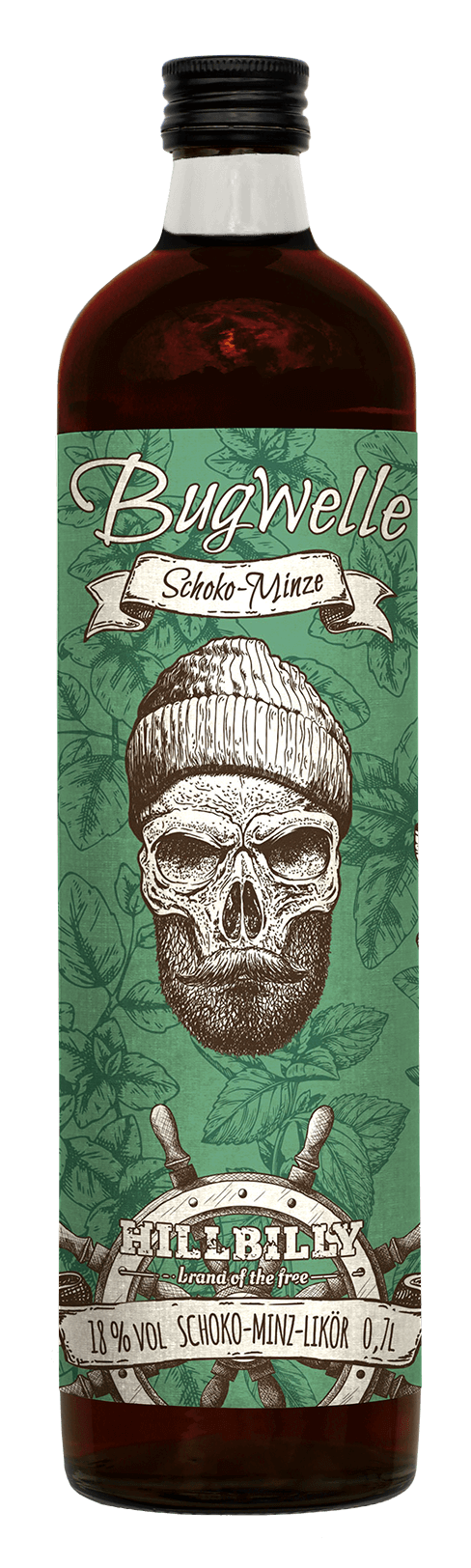 4251562900536-Lik-r-HILLBILLY-Bugwelle-Schoko-Minze-0-70L-Flasche-Freisteller-01 HILLBILLY Bugwelle Schoko-Minze • 18%vol. • 700ml